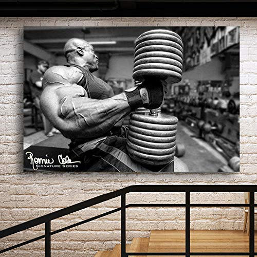 ArtSkin CNHNWJ Ronnie Coleman Poster Fitnessstudio Dekor Fitness Bodybuilding Bilder Wand Bilder Home Prints Wanddekoration Schlafzimmer Inspirierende Leinwand Bild 60x85cm Rahmenlos
