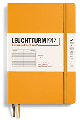 LEUCHTTURM1917 363404 Notizbuch Medium (A5), Softcover, 123 nummerierte Seiten, Rising Sun, liniert