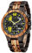 XIRUVE Holz Quarz Armbanduhr für Herren Datum Chronograph mit Geschenkbox Naturholz (Golden)