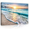 Bilder Meer Strand Nordsee Modern Schlafzimmer Wohnzimmer Leinwandbilder Wandbild Kunstdruck Wandbilder Wand Bild auf Leinwand UV-Beständig Aufhängefertig (PP11040, O4 (60 x 40 cm))