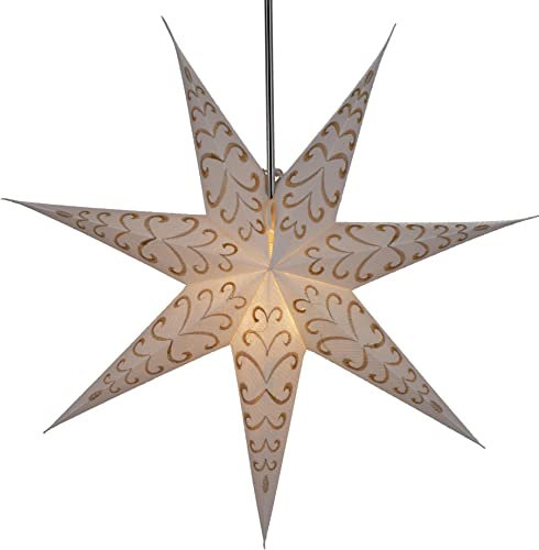 GURU SHOP Faltbarer Advents Leucht Papierstern, Weihnachtsstern 60 cm - Luxury Riva, Papiersterne 60 cm