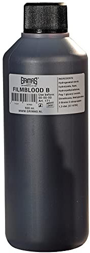 Grimas Filmblut, Farbe B, 500ml, Profi Kunstblut hochrealistisch, für Halloween, Karneval, Film, Theater und Unfalldarstellung, auswaschbares Fakeblut in Gelkonsistenz