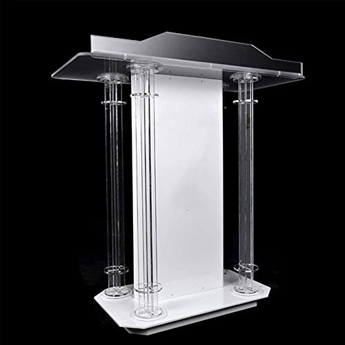 BKWJ Acryl transparentes Podium Rednerpult, klares Kirchen Rednerpult mit großer Tischplatte, stehende Konferenzkanzel für Hochzeitsfeiern