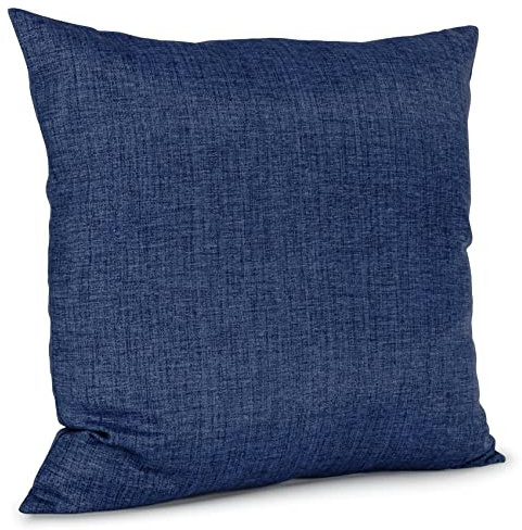 ANRO Kissenbezug Kissenhülle Kissen Sofakissen Zierkissen Deko Kissenbezüge Leinenoptik Jeansblau 50x50cm mit Füllung