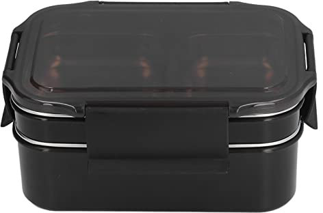 Pwshymi Bento Boxes Food Storage Container, 304 Stainless Steel Electric Lunch Box Double Layer Insulated Lunch Box with Compartment for Office School Travel