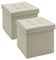 WOLTU 2er Set Sitzhocker mit Stauraum Sitzwürfel Sitzbank Faltbar Truhen Aufbewahrungsbox, Deckel Abnehmbar, Gepolsterte Sitzfläche aus Leinen, 37,5x37,5x38CM(LxBxH), Beige