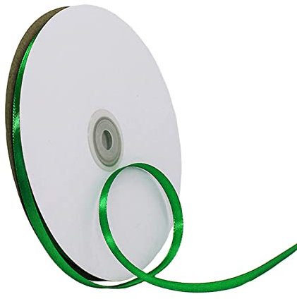 91m Satinband Geschenkband Grün 3mm Breit,Seidenband Grün Luftballon Band Dick Schleifenband Satin Dekoband Geschenkverpackung Deko Band Stoffband für Halloween Weihnachten Hochzeit Taufe Geburtstag