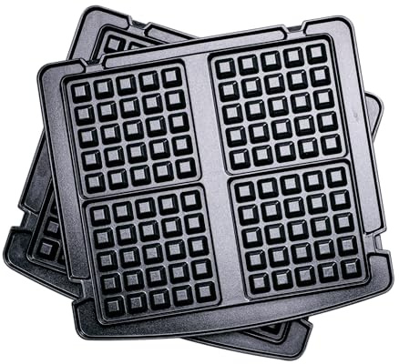 GreenPan Elite Gesunde Keramische Antihaft Belgische Waffelplatten für Kontaktgrill, Abnehmbare Platten, Spülmaschinenfest, Schwarz