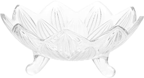 Cabilock plat en verre tripode bol de pièce maîtresse bol de fruits sur pied décor coupes à fruits pour centre de table bols en verre clair Un verre bonbonnière petit bol Plateau de fruits