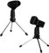 Milisten 2pcs Foldable Desktop Mic Stand Tripod Holder Black Plastic & Aluminium