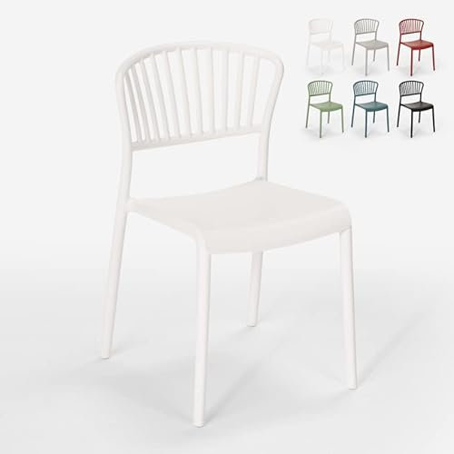 AHD Amazing Home Design Silla de Comedor de diseño Moderno para Interiores y Exteriores Vivienne - Blanco