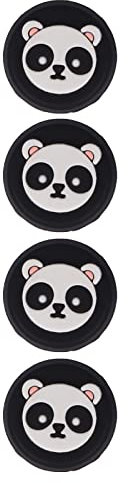 Niedliche Tier-Daumengriffe, 4-teilige Daumengriffe für Panda Switch-Tastenkappen Mehrzweck-Ersatz-Silikon-Daumengriffkappen für Ps5-Controller, für -Zubehör (Schwarz)