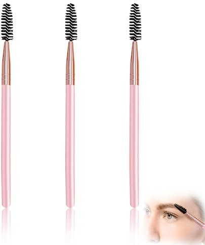 3 Pièces Brosse à Sourcils, Goupillon Cils, Pinceau Goupillon Applicateur de Mascara, Brosse à Sourcils, pour Façonner et Modeler les Sourcils