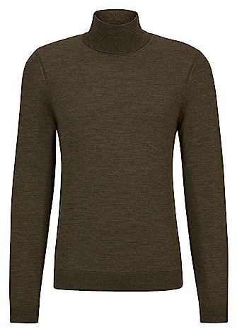BOSS Herren Musso-P Slim-Fit Rollkragenpullover aus Schurwolle Hellgrün XL