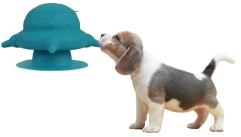 Aufzuchthilfe Hund Katze Stillstation mit 4 Nippel Milchfutterstation Silikon Futterstation Welpenmilch Katzenmilch Feeder Selbstfütternd Silikonnippel für Baby Neugeborene Haustier Fütterung Blau