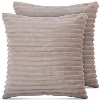 Bestlivings Sofakissen 50x50cm (2er Pack/Hellbraun) Cord Optik - Kuschelig weicher Bezug mit Reißverschluss - Kissen - Öko Tex - Sofakissen, Dekokissen