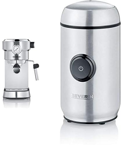 Severin - Cafetera espresso a presión con espumador de leche KA 5995 & Molinillo de café y especias, 150 W, KM 3879