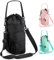 Water Bottle Carrier with Strap and Pouch 32oz 40oz 64oz 16oz, Crossbody Water Bottle Holder Bag with Pocket for Walking, Insulated Cooler Bag, Shoulder Sling for Water Bottle Bag Accessories Black