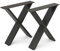 moebel17 OS Tischgestell Metall Schwarz Tischbein für Glastisch, Holztisch, Gartentisch, Esstisch. Maße: 55x72 cm, 91263