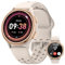 AIMIUVEI Smartwatch Damen mit Telefonfunktion, 1,27 Fitness Tracker 100+ Sportmodi UVI, 24H Pulsuhr/SpO2/Stress/Emotionen, Menstruationszyklus Schlafmonitor, Uhr Damen für iOS Android Elfenbein/Gold