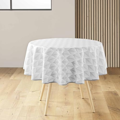 Douceur d'Intérieur, Nappe Ronde (Ø 180 cm) Kalini Gris, Polyester Imprimé