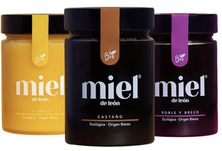 Miel pura de Abeja. Pack de 3 Mieles. 1) Miel de Flores 450gr 2) De Brezo y Roble 450 gr 3) De Castaño 450 grs. Mieles de Abeja 100% Natural. Producto Artesano de Cosecha Propia.