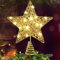 Weihnachtsbaum Spitze,Gold Christbaumspitze Weihnachten Topper Stern Weihnachtsbaumspitzen Stern Tannenbaum Spitze Baumspitze Stern LED Lichterkette Beleuchteter Stern-Baumschmuck Weihnachten Deko