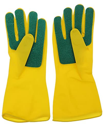 KOMBIUDA 2 Pares De Guantes Para Lavar Platos Limpieza Del Hogar Guantes Para Tareas Domésticas Guantes De Lavandería Guantes De Limpieza De Cocina Guantes De Estropajo Guantes De Cocina
