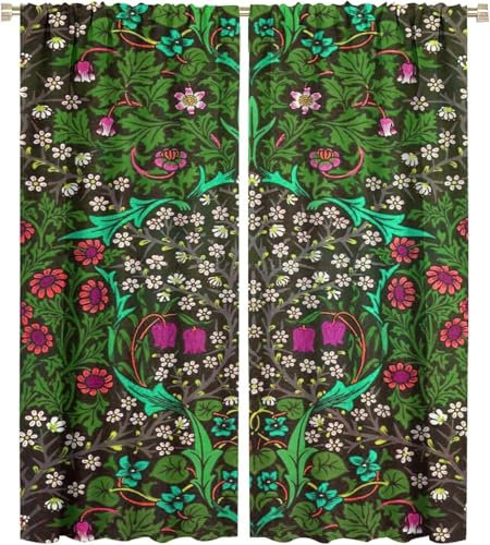 Flächenvorhang Set Vintage-Blumen Moderne Haushalt Schlafzimmer Balkon Wärmedämmung 3D-Druck Vorhang Panel Home Decor Vorhänge Für Wohnzimmer Bedroom Children's Room 300X280 cm (B + H)-295650314