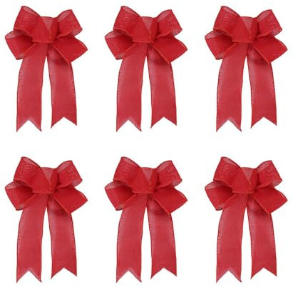 Pack Of 16 Christmas Bows Decorative Bow for Christmas Tree, Christmas Bows with Bells, Mini Christmas Bows for Decorations, Red Mini Christmas Bows for Packaging, Wreath, Party Haustür