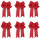 Pack Of 16 Christmas Bows Decorative Bow for Christmas Tree, Christmas Bows with Bells, Mini Christmas Bows for Decorations, Red Mini Christmas Bows for Packaging, Wreath, Party Haustür