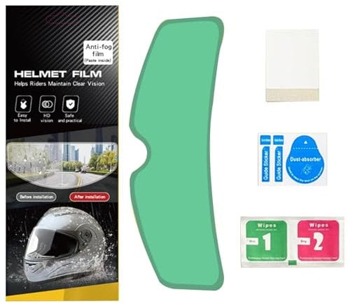 Motorcycle Helmet Anti Fog - Visor Lens Insert, Long-Lasting Anti-Fog Stickers, Weatherproof Helmet Visor Film for Most Helmets, Motorcycle Helmet Accessory, Clear Visor Film for Helmet