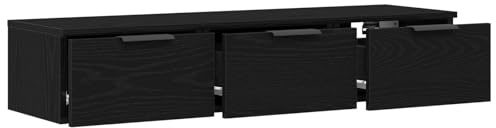 vidaXL Wandschrank Schwarz Eichen-Optik 102 x 30 x 20 cm Holzwerkstoff | Wandmontage, um Platz zu schaffen, Aus massiver Eiche, damit es lange hält, Moderner, matter Look, der zu jedem Stil passt