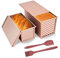 ROTKUSZ Lot de 4 moules à pain grillé avec couvercle - En aluminium et acier inoxydable - 550 g - Doré rose - Anti-adhésif - Pour pâtisseries, pains, tartes, tartes - Or rose