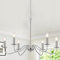 MRHYSWD Kronleuchter Modern Silber, 6 Flammig Kronleuchter Vintage für Wohnzimmer Schlafzimmer Küche Flur, Industrielle Deckenleuchte mit E14 Fassung, Pendelleuchte Höhenverstellbar-Ohne Leuchtmittel
