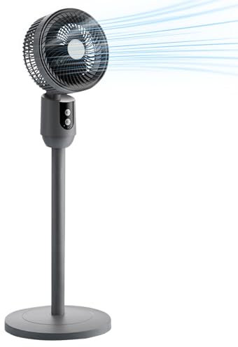 Ventilateur Sur Pied - Noir Ventilateur Oscillant Silencieux | 45W Ventilateur Sur Pied Réglable | 33.46 Pouces Puissant Flux D'air Rafraîchissant, Circulateur D'air à 3 Vitesses, Ventilateur