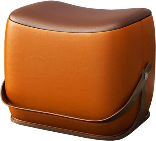 Leder-Fußhocker Ottomane, gepolsterte Sattelform Fußstütze für Wohnzimmer, Eingangsbereich, Sofa und Stuhl