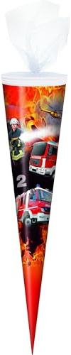 Schultüte / Zuckertüte / 70cm / rund / Feuerwehr