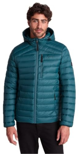 TOG24 North Mens Hood Jacket RDS Duck Down Warm Insulation Packaway Travel | Coat, Insulated, Lightweight, Chest pocket, Pockets, Toggle adjusters, Walking, Doubles Up As Travel Pillow