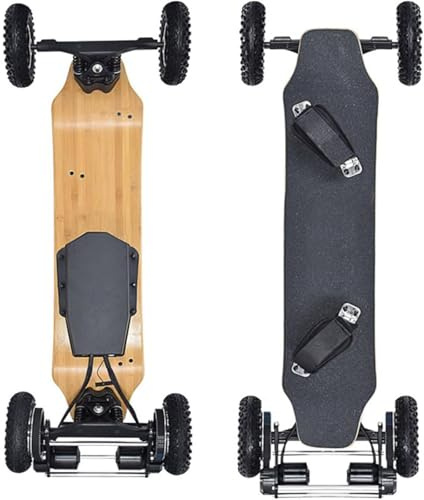 Skateboard elettrico con telecomando, longboard fuoristrada, doppio motore 1650W, 25 MPH, autonomia 40 km, batteria 10000 mAh, capacità di peso 120 kg, professionale per adulti