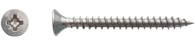 200 Vis Bois Tête Fraisée Pozidriv 3.5 x 20 mm - Inox A4 - D-Work