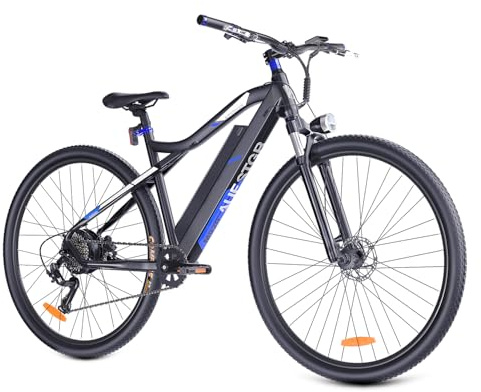 TENTEK Elektrofahrrad Für Damen Herren Pendler Offroad, 250W Motor Mountainbike Mit 36V 13Ah Abnehmbarem Akku, 27.5 Zoll City Pedelec, 9 Gang Schaltung, Federgabel, Alurahmen (blau)