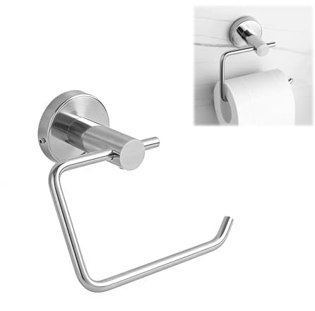leruiyezs Toilettenpapierhalter Zum Bohren Toilettenpapierhalter Edelstahl Wandmontage Klorollenhalter Klopapierhalter Metall Rostbeständig Für Badezimmer WC Stabile Halterung Mit Schraubmontage