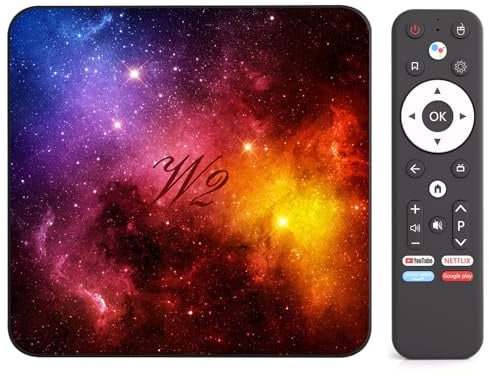 Caja de TV Android 14 TV Box, 4GB RAM 64GB ROM, Smart TV Box Quad-Core, HDMI 4K@60Hz, decodificación 8K H.265, WiFi 6 Doble Banda, Bluetooth 5.0, USB 2.0, Espejo inalámbrico