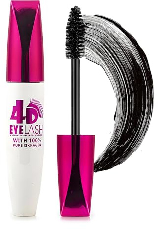 4D Mascara Wasserfest Schwarz, Verlängernde Tubing Mascara Schwarz für 3D-Schwung und Volumen, Sanfte Wimperntusche für Empfindliche Augen, Wischfestes Make Up (1 Pcs)