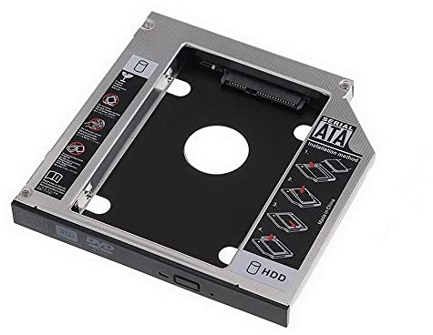 Bandeja de disco duro SSD de SATA 2nd HDD para la bahía óptica universal de CD/DVD-ROM de 12.7m m - axGear