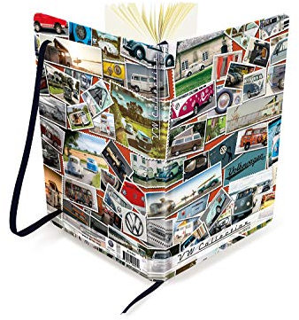 BRISA VW Collection - Volkswagen Notiz-Tage-Schreib-Buch, liniert im Hardcover-Einband im Volkswagen Design DIN A5 (Stamps/Bunt)