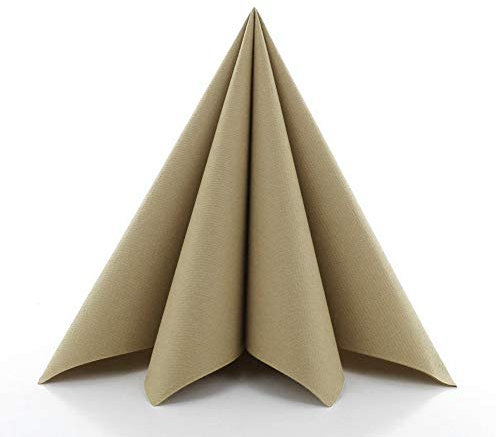 Sovie Home Uni Airlaid-Servietten 40x40 cm/hochwertige Einweg-Servietten/extrem saugstark und stoffähnlich/ideal für Hochzeit & Partys / 12 Stück (Naturbraun)