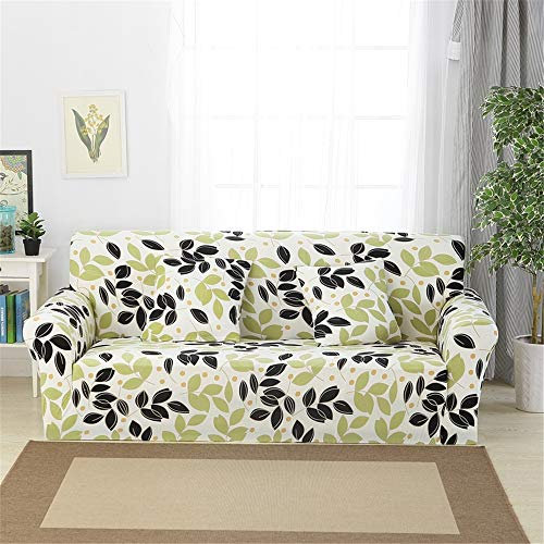 Elastisch Sofa Überwürfe Sofabezug, Morbuy Eleganter Jacquard Ecksofa L Form Stretch Antirutsch Armlehnen Sofahusse Abdeckung für Sofa Couchbezug Sesselbezug (3 Sitzer,Blattgeschichte)