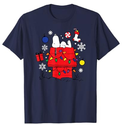 Peanuts Weihnachten Snoopy Träumen Halbarm T-Shirt